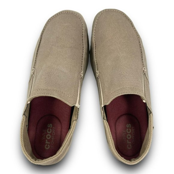 Crocs Santa Cruz Convertible Slip On Loafers 204834 Relaxed Fit Khaki Men 10 - Picture 7 of 9